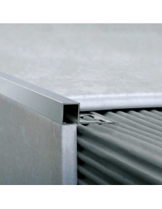 Guardacanto Quadra Cromo Mate 10 mm x 10 mm x 2,5